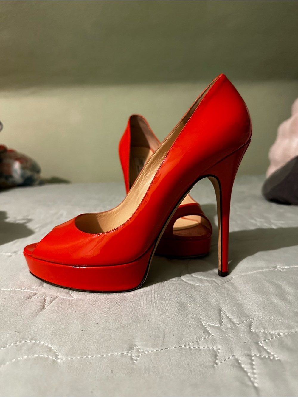 Jimmy Choo high Orange heels
